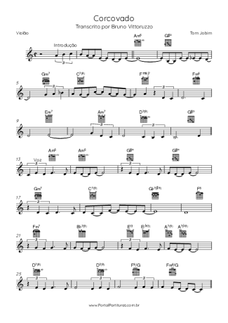 Tom Jobim Corcovado score for Acoustic Guitar