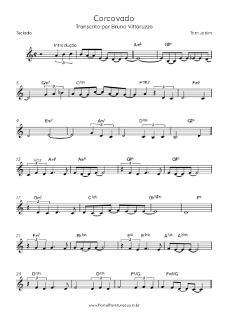Tom Jobim Corcovado score for Keyboard