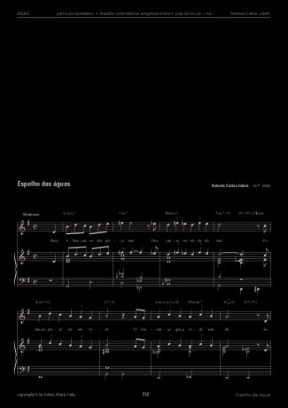 Tom Jobim Espelho das Águas score for Piano