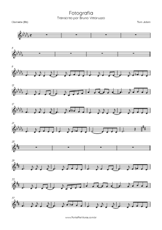 Tom Jobim Fotografia score for Clarinet (Bb)