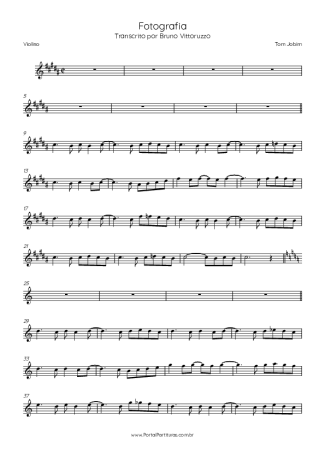 Tom Jobim Fotografia score for Violin