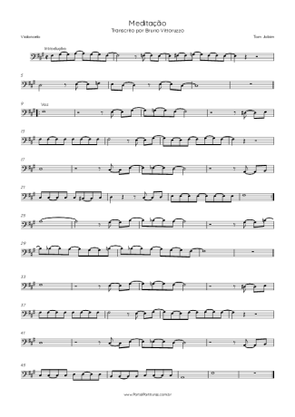 Tom Jobim Meditação score for Cello