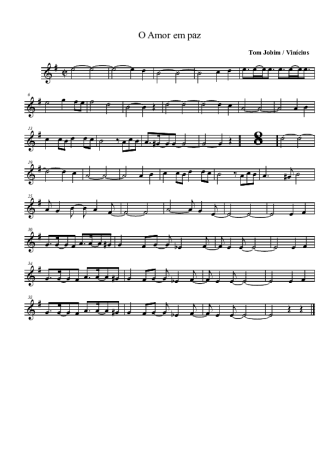 Tom Jobim O Amor Em Paz score for Clarinet (Bb)