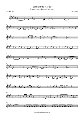 Tom Jobim  score for Clarinet (Bb)