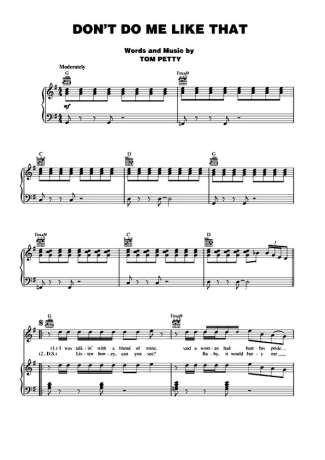 Tom Petty  score for Piano