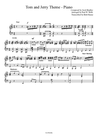 Tom and Jerry Tom and Jerry (Theme) score for Piano