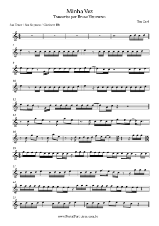Ton Carfi Minha Vez score for Clarinet (Bb)