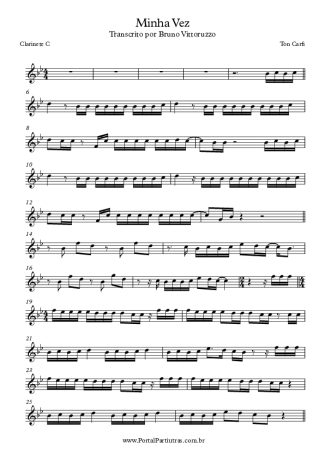 Ton Carfi Minha Vez score for Clarinet (C)