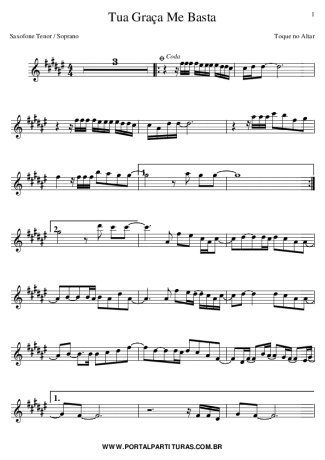 Toque no Altar Tua Graça me Basta score for Tenor Saxophone Soprano (Bb)