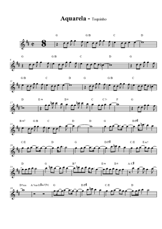 Toquinho Aquarela score for Alto Saxophone