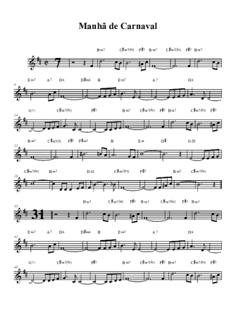 Toquinho Manhã de Carnaval score for Tenor Saxophone Soprano (Bb)