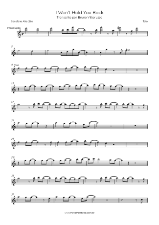 Toto  score for Alto Saxophone