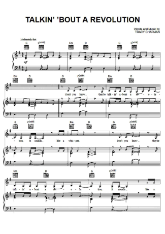 Tracy Chapman  score for Piano