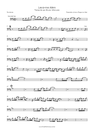 Trazendo a Arca e Toque no Altar Leva-me Além score for Trombone