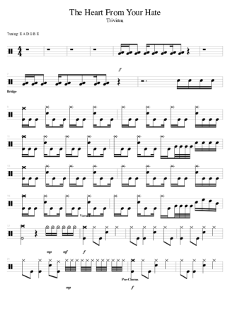 Trivium The Heart From Your Hate score for Drums