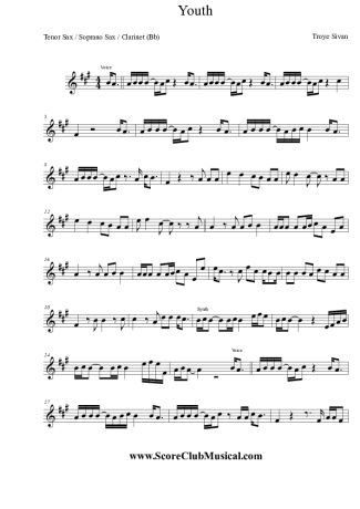 Troye Sivan  score for Clarinet (Bb)