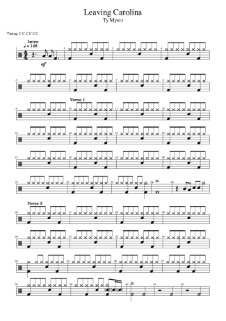 Ty Myers  score for Drums
