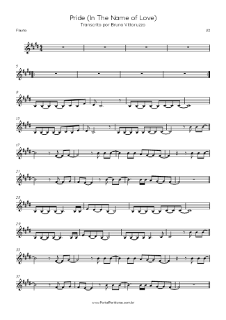 U2  score for Flute