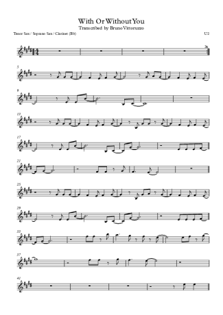 U2  score for Tenor Saxophone Soprano (Bb)