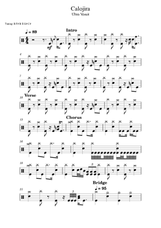 Score for Drums