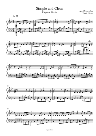 Utada Hikaru  score for Piano