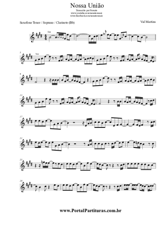 Val Martins  score for Tenor Saxophone Soprano (Bb)