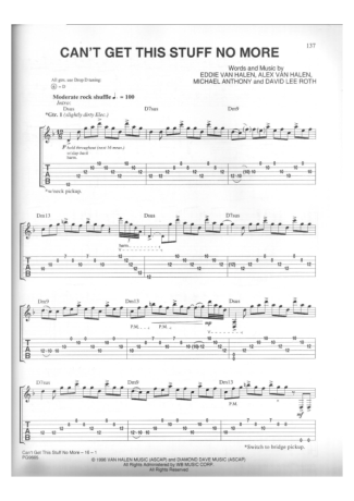 Van Halen  score for Guitar