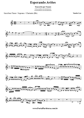 Vander Lee  score for Tenor Saxophone Soprano (Bb)