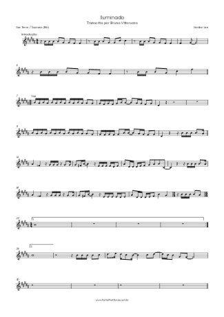 Vander Lee Iluminado score for Tenor Saxophone Soprano (Bb)