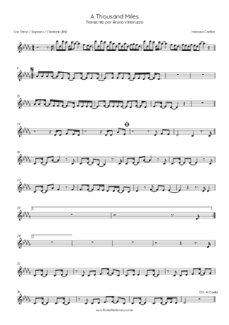 Vanessa Carlton  score for Tenor Saxophone Soprano (Bb)