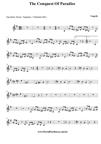 Vangelis  score for Clarinet (Bb)