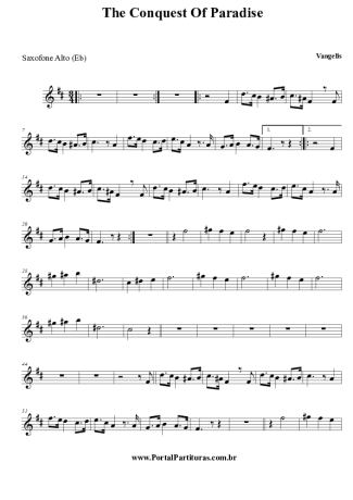 Vangelis 1492: The Conquest Of Paradise score for Alto Saxophone