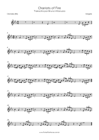 Vangelis  score for Clarinet (Bb)
