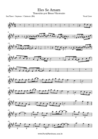 Vocal Livre Eles Se Amam score for Clarinet (Bb)