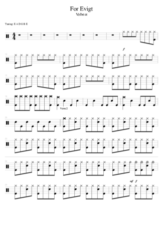 Volbeat For Evigt score for Drums