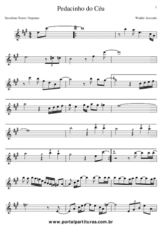 Waldir Azevedo  score for Tenor Saxophone Soprano (Bb)