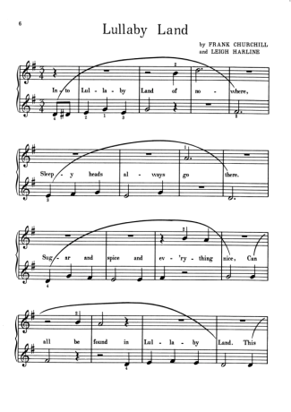 Walt Disney  score for Piano