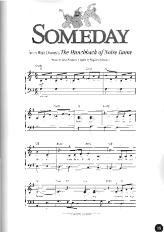Walt Disney Someday score for Piano
