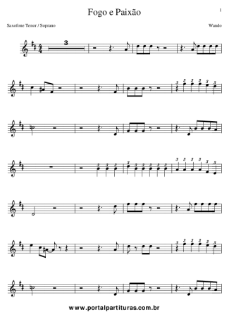 Wando  score for Tenor Saxophone Soprano (Bb)