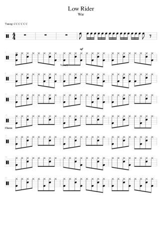 War Low Rider score for Drums