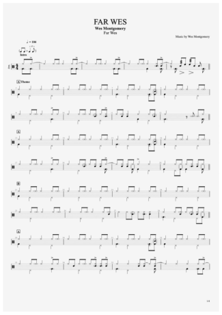 Wes Montgomery  score for Drums