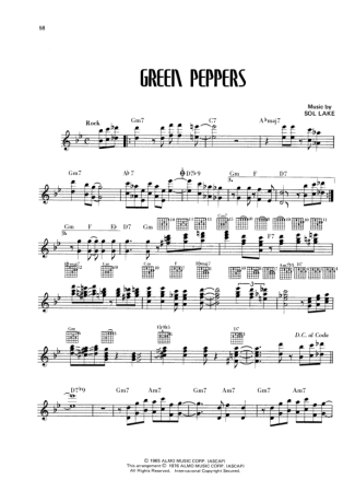 Wes Montgomery Green Peppers score for Guitar