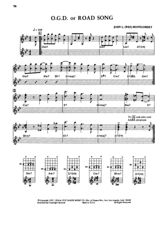 Wes Montgomery O.G.D Or Road Song score for Guitar