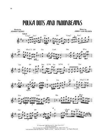 Wes Montgomery Polka Dots And Moonbeams Sheet Music For Guitar