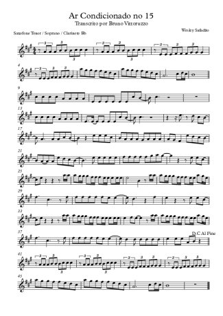 Wesley Safadão Ar Condicionado no 15 score for Tenor Saxophone Soprano (Bb)