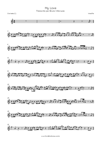 Westlife My Love score for Clarinet (C)