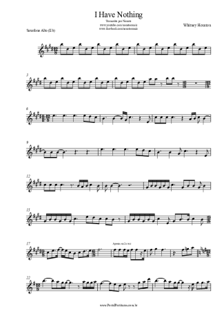 Whitney Houston  score for Alto Saxophone