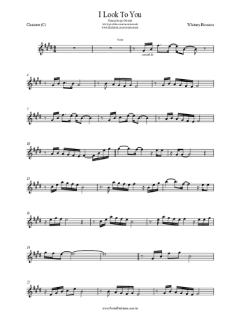Whitney Houston  score for Clarinet (C)