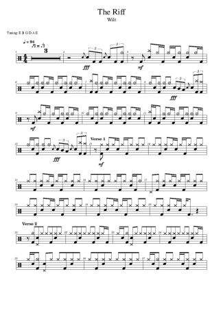 Wilt The Riff score for Drums