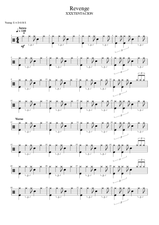XXXTENTACION Revenge score for Drums